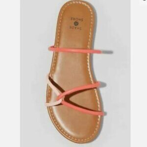 Shade & Shore Bali Strappy Slide Sandals Size 7